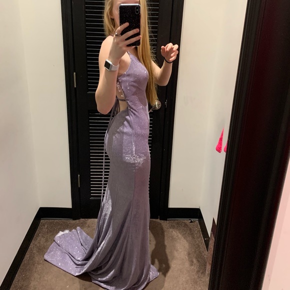 Light Purple Sparkly Prom Dress - Picture 3 of 4